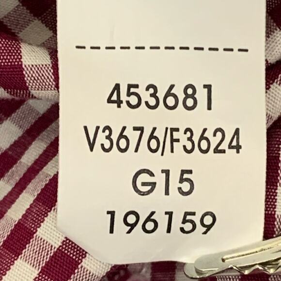 💰Lands End Red Check No Iron Supima Cotton Popover Dress Shirt - Size 18 - Picture 10 of 11